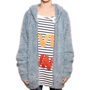 ISO: FAITH CONNEXION ZIP FUR SWEATER LIGHT BLUE